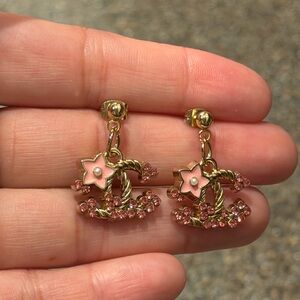 Cc Gold and pink Earrings